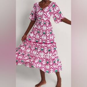 Monsoon NWOT Viscose Zamora Geometric Sun Dress Size Small.